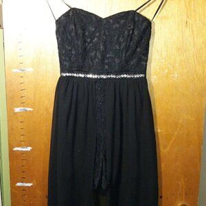 Strapless Black Formal Sparkly Romper